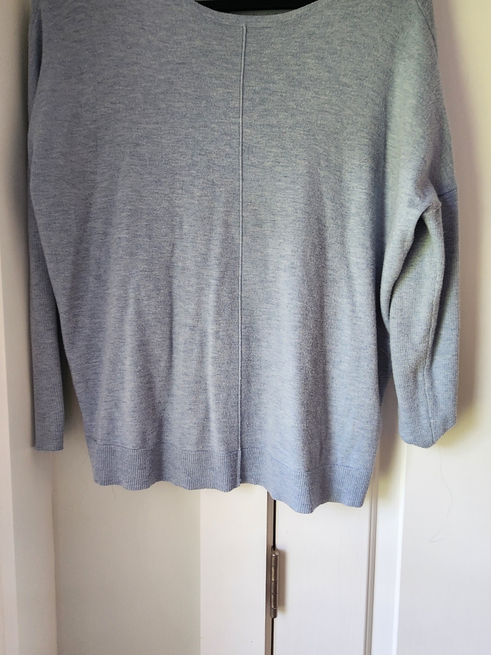 Chico's Heathered Light Blue Crewneck Sweater